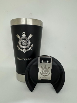 Copo térmico e abridor personalizado a laser