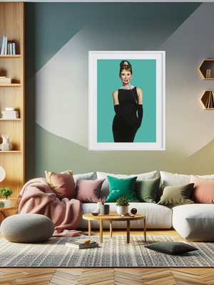 Quadro decorativo audrey hepburn 60x48 cm