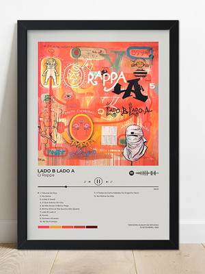 Quadro moldura spotify o rappa lado b lado a