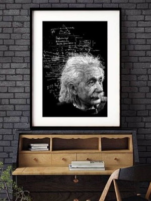 Quadro decorativo einstein p&b 60x48 cm