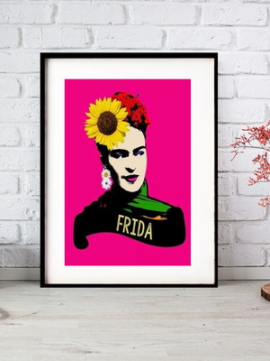 Quadro frida kahlo cartoon 60x48 cm