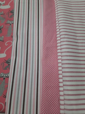 Kit de retalhos de tecido gatinha rosa pacte 139