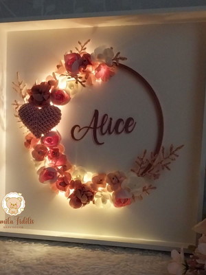 Quadro floral com leds