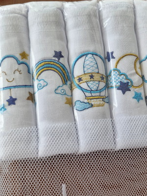 Kit 5 fraldas bordadas