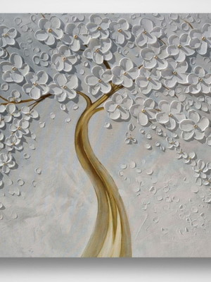 Pintura em tela white classic luxurious tree