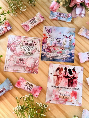 Balinha com tag personalizada dia da mulher