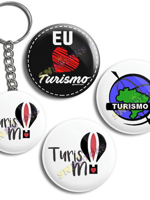 Kit botons bottons profissão eu amo turismo
