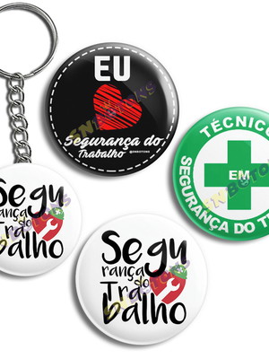 Kit botons bottons profissão eu amo segurança do trabalho