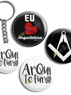 Kit botons bottons profissão eu amo arquitetura