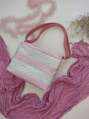 Bolsa fernanda rosa e pérola
