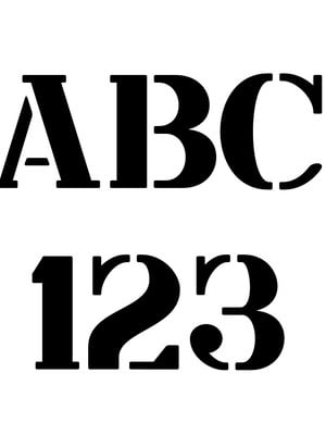 Stencil letras molde vazado 20cm