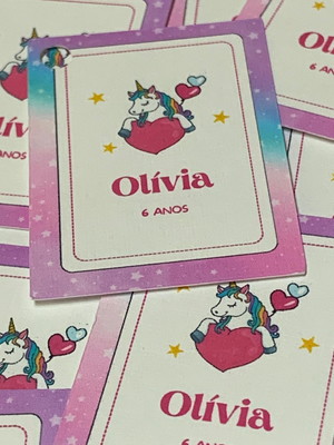 Tag personalizada - unicórnio roxo