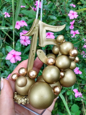 Topo vela topper balões 15 anos dourado estrelinha debutante