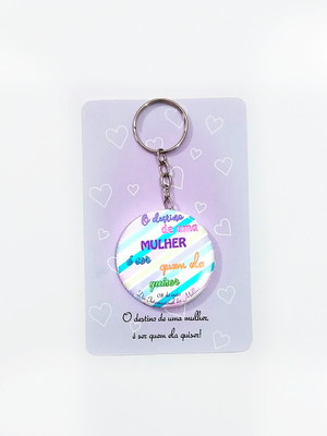 Chaveiro com card "dia da mulher"