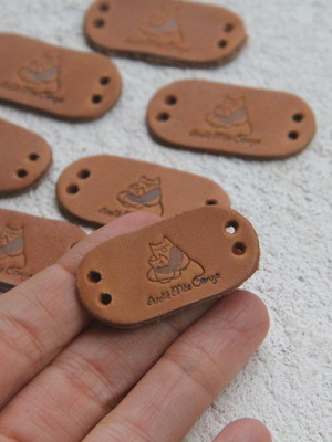 200 etiquetas de couro personalizadas com logo