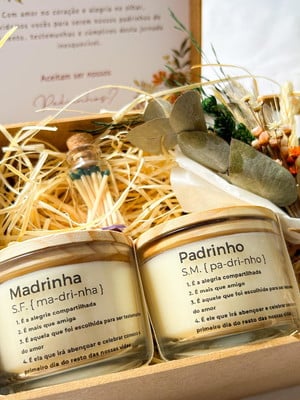 Kit convite padrinhos - 2 velas (batismo & casamento)