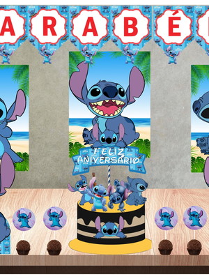 Kit festa em casa stitch só um bolinho mêsversário