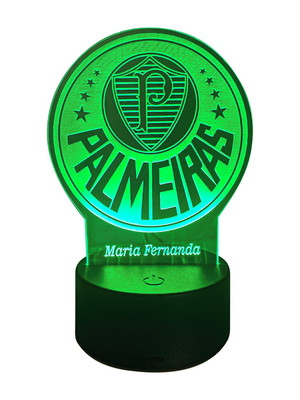 Luminária/abajur de led p.almeiras com nome personalizado