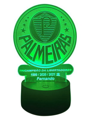 Luminária de led p.almeiras tri da libertadores com nome