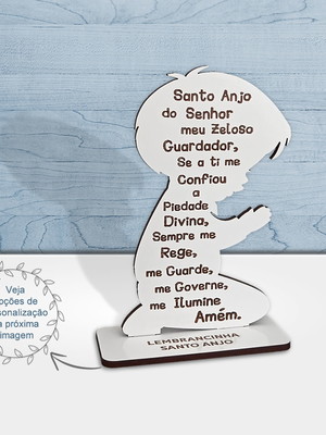 Lembrancinha oração santo anjo - eucaristia, crisma