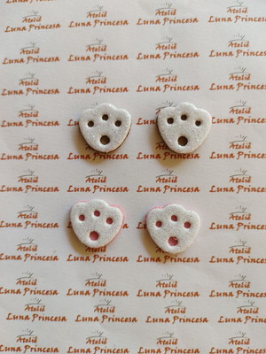 Aplique mini patinhas de coelho eva com glitter - 100 unidad