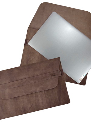 Capa case envelope notebook 16'' couro 216-r raffai - whisky