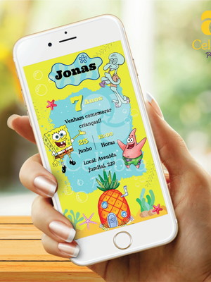 Convite digital bob esponja