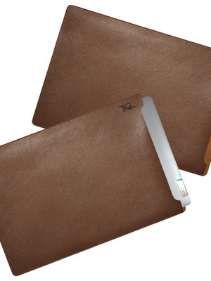 Capa case notebook 16'' 219-r raffai couros caramelo safiano