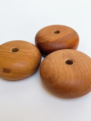 Kit 5 peças roda madeira nobre para colar de mesa