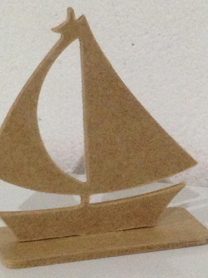 Barco a vela em mdf - 20 cm