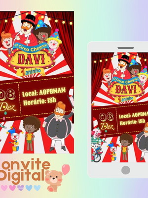 Convite digital mundo bita - circo