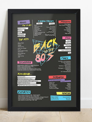 Quadro moldura anos 80 década 80 vintage