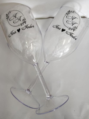 100 taças de vinho 300 ml personalizada
