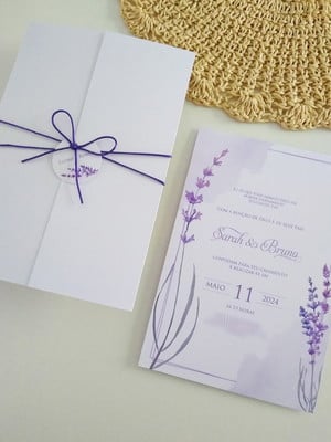 Convite de casamento lavanda