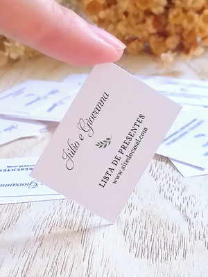 Tag para lista de presentes de casamento