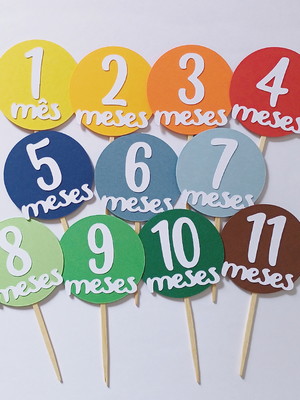 Kit toppers mesversário menino