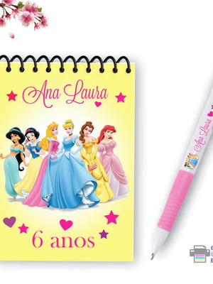 Kit lembrancinha personalizada festa princesas disney