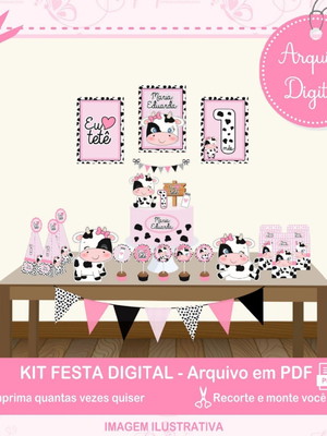 Kit festa vaquinha eu amo tetê
