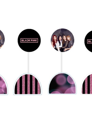 40 forminhas 40 toppers personalizados black pink