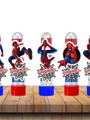 Tubete com aplique homem aranha