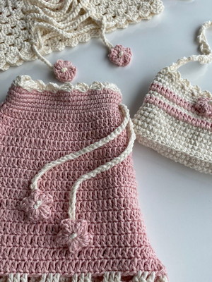 Conjunto sophi short e top em crochê