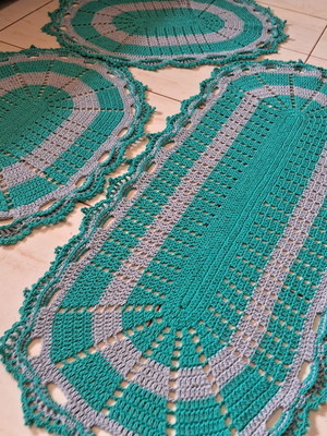 Kit passadeira e tapetes crochê