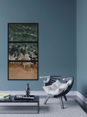 Quadro decorativo praia vertical com vidro
