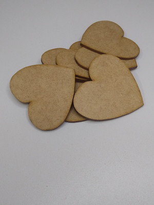 400 apliques coração 7x7 em mdf cru