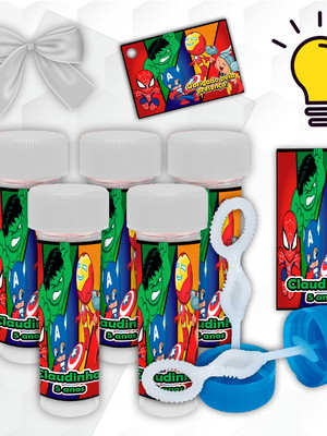 Bolha de sabão heróis baby personalizado