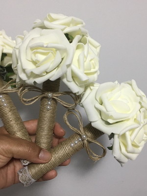 Kit 3 mini buquê de flores daminhas deimoselles