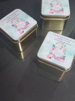 Lata aluminio lembrancinha dia da mulher