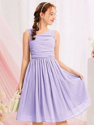 Vestido infantil festa 10-11 anos luxo lilás lavanda(a613)