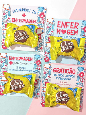 Card com bombom- enfermagem