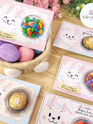 Kit com 10 cartões com blister páscoa